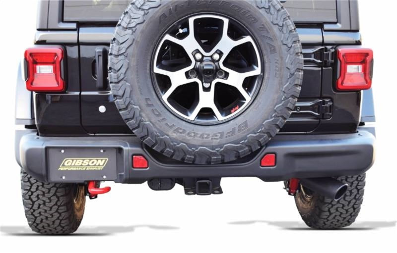 Gibson 18-22 Jeep Wrangler JL Rubicon 3.6L 2.5in Cat-Back Single Exhaust - Black Elite (Ceramic) Gibson 18-22 Jeep Wrangler JL Rubicon 3.6L 2.5in Cat-Back Single Exhaust - Black Elite (Ceramic)