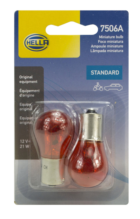Hella Bulb 12V 21W Ba15S S8 Amber (2) Hella Bulb 12V 21W Ba15S S8 Amber (2)