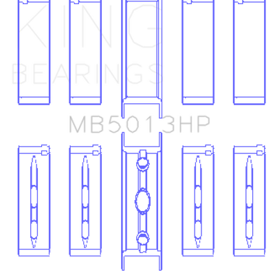 King Engine Bearings Chevy LS1 / LS2 / LS4 / LS6 (Size 010) Performance Main Bearing Set