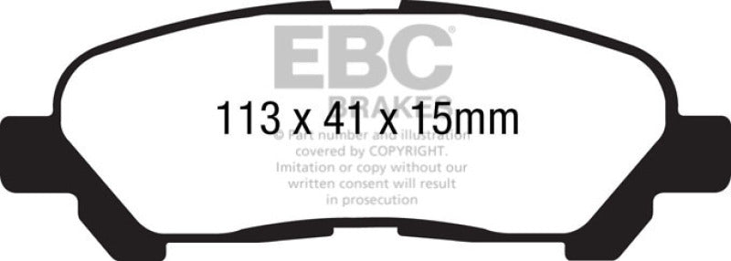 EBC 09-13 Toyota Highlander 2.7 2WD/4WD Ultimax2 Rear Brake Pads EBC 09-13 Toyota Highlander 2.7 2WD/4WD Ultimax2 Rear Brake Pads