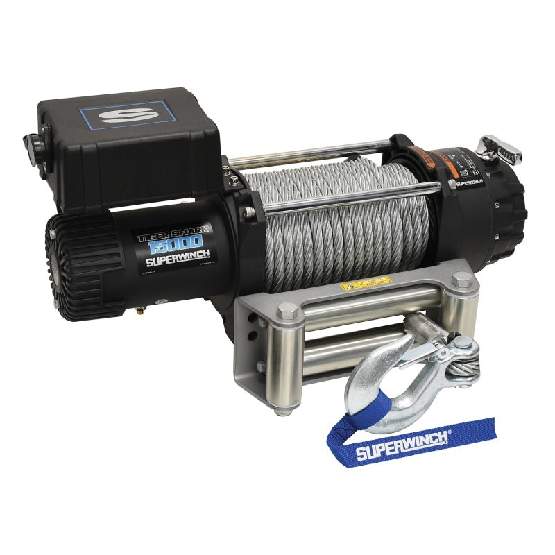 Superwinch 15000 LBS 12V DC 7/16in x 82ft Wire Rope Tiger Shark 11500 Winch Superwinch 15000 LBS 12V DC 7/16in x 82ft Wire Rope Tiger Shark 11500 Winch