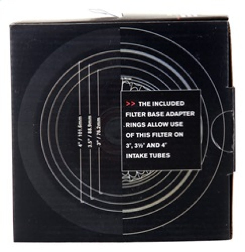 Spectre Adjustable Conical Air Filter 5-1/2in. Tall (Fits 3in. / 3-1/2in. / 4in. Tubes) - Red Spectre Adjustable Conical Air Filter 5-1/2in. Tall (Fits 3in. / 3-1/2in. / 4in. Tubes) - Red