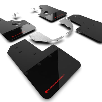 Rally Armor 21-25 Ford Bronco (Steel Bmpr + RR - NO Rptr/Sprt) Blk Mud Flap w/Red Logo