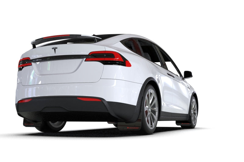 Rally Armor 22-26 Tesla Model X Black UR Mud Flap - Metallic Black Logo Rally Armor 22-26 Tesla Model X Black UR Mud Flap - Metallic Black Logo