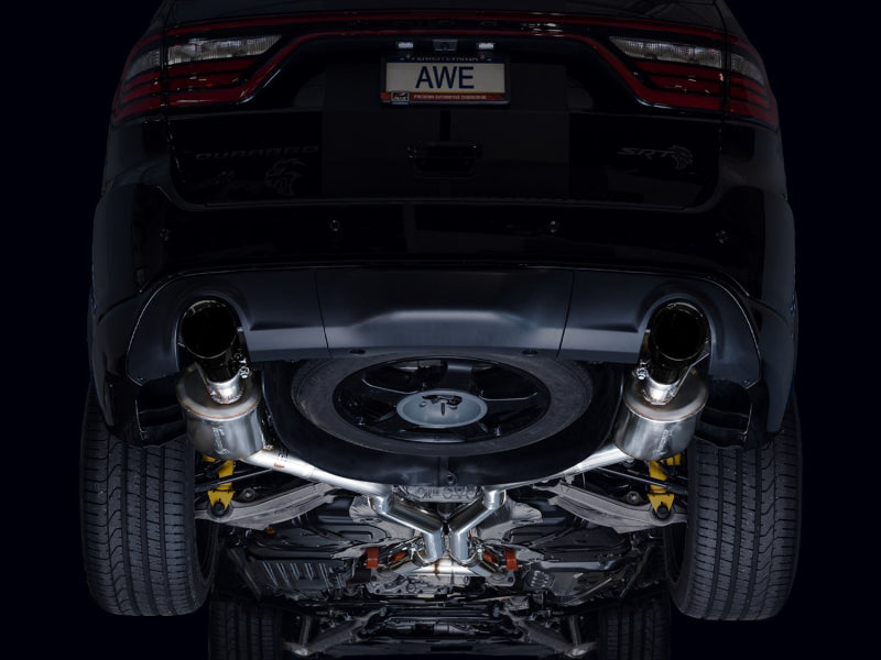 AWE Tuning 18-23 Dodge Durango SRT & Hellcat Touring Edition Exhaust - Diamond Black Tips AWE Tuning 18-23 Dodge Durango SRT & Hellcat Touring Edition Exhaust - Diamond Black Tips