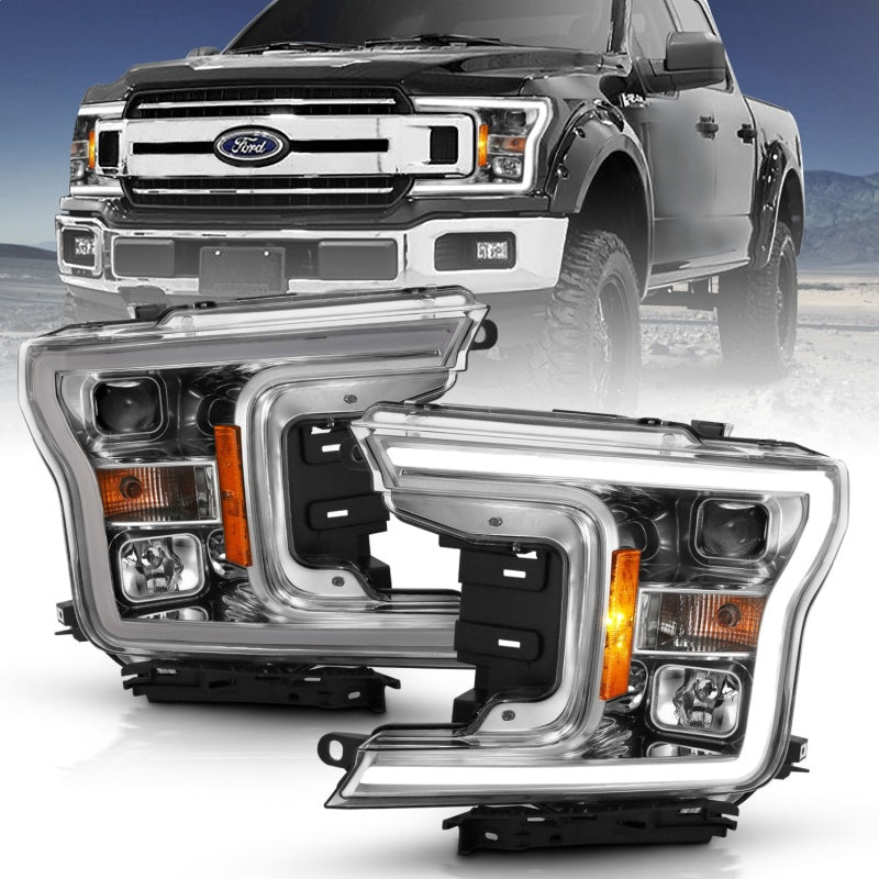 ANZO 2018-2019 Ford F-150 Projector Plank Style H.L. Chrome Amber (Without Switchback) ANZO 2018-2019 Ford F-150 Projector Plank Style H.L. Chrome Amber (Without Switchback)