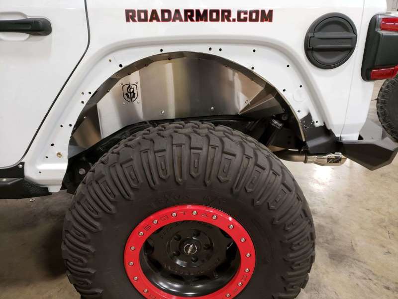 Road Armor 18-20 Jeep Wrangler JL Stealth Rear Fender Liner Body Armor - Raw Road Armor 18-20 Jeep Wrangler JL Stealth Rear Fender Liner Body Armor - Raw