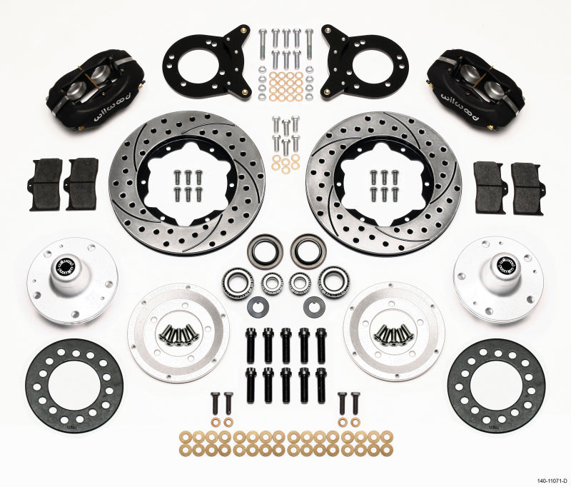 Wilwood Forged Dynalite Front Kit 11.00in Drilled 1965-1969 Mustang Disc & Drum Spindle Wilwood Forged Dynalite Front Kit 11.00in Drilled 1965-1969 Mustang Disc & Drum Spindle