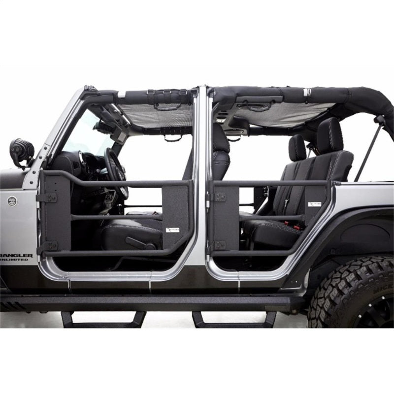 Rampage 2007-2018 Jeep Wrangler(JK) Unlimited 4-Door Tube Doors With Netting - Black Rampage 2007-2018 Jeep Wrangler(JK) Unlimited 4-Door Tube Doors With Netting - Black
