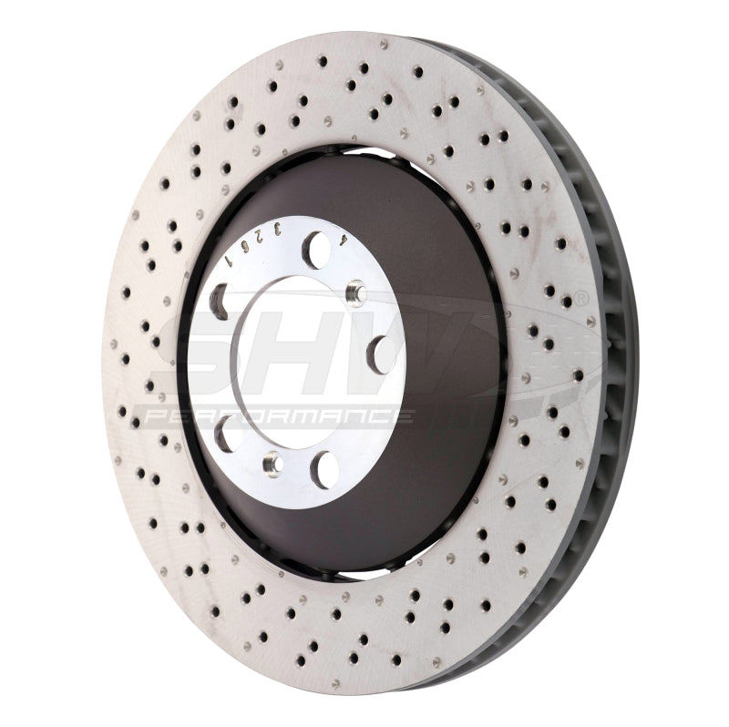 SHW 16-19 Porsche 911 GT3 RS w/o Ceramics Left Frt Drill-Dimp Lightweight Brake Rotor (99135140581) SHW 16-19 Porsche 911 GT3 RS w/o Ceramics Left Frt Drill-Dimp Lightweight Brake Rotor (99135140581)
