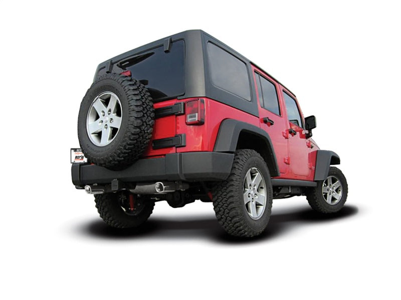 Borla 12-14 Jeep Wrangler JK 2Dr & 4Dr Rear Section ATAK Single Sqaure Rolled Angle-Cut Exit Exhaust Borla 12-14 Jeep Wrangler JK 2Dr & 4Dr Rear Section ATAK Single Sqaure Rolled Angle-Cut Exit Exhaust