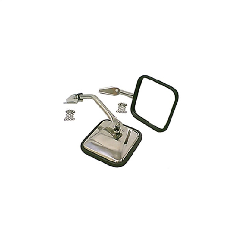 Rugged Ridge 55-86 Jeep CJ Stainless Steel Side Mirror Kit Rugged Ridge 55-86 Jeep CJ Stainless Steel Side Mirror Kit
