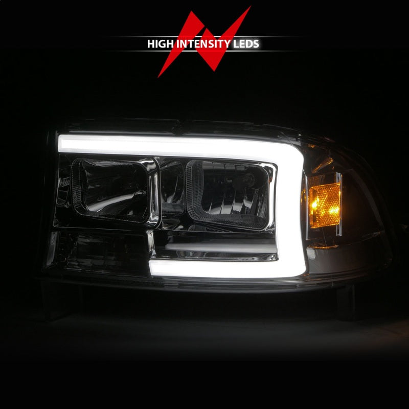 ANZO 97-04 Dodge Dakota/Durango Crystal headlight Set w/ Light Bar Chrome Housing ANZO 97-04 Dodge Dakota/Durango Crystal headlight Set w/ Light Bar Chrome Housing