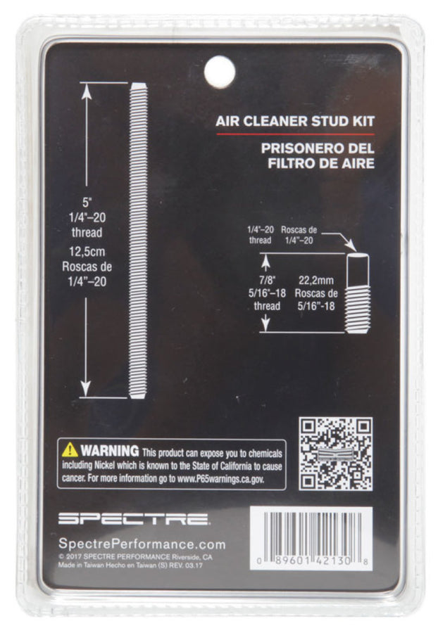 Spectre Air Cleaner Stud Kit - Unfinished Spectre Air Cleaner Stud Kit - Unfinished