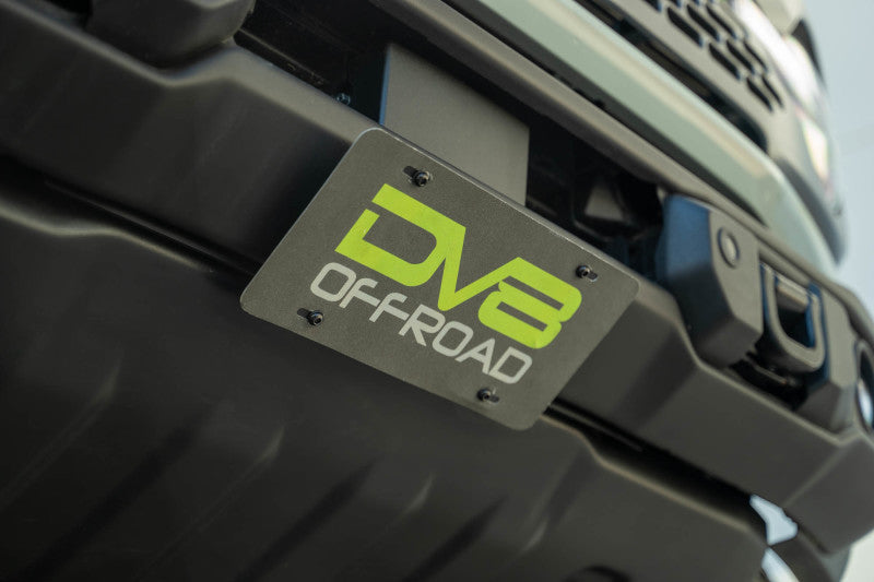 DV8 Offroad 2021 Ford Bronco Capable Bumper Slanted Front License Plate Mount DV8 Offroad 2021 Ford Bronco Capable Bumper Slanted Front License Plate Mount