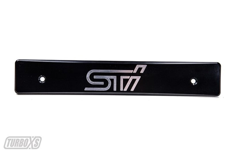Turbo XS 15-17 Subaru WRX/STi Billet Aluminum License Plate Delete Black Machined STi Logo Turbo XS 15-17 Subaru WRX/STi Billet Aluminum License Plate Delete Black Machined STi Logo