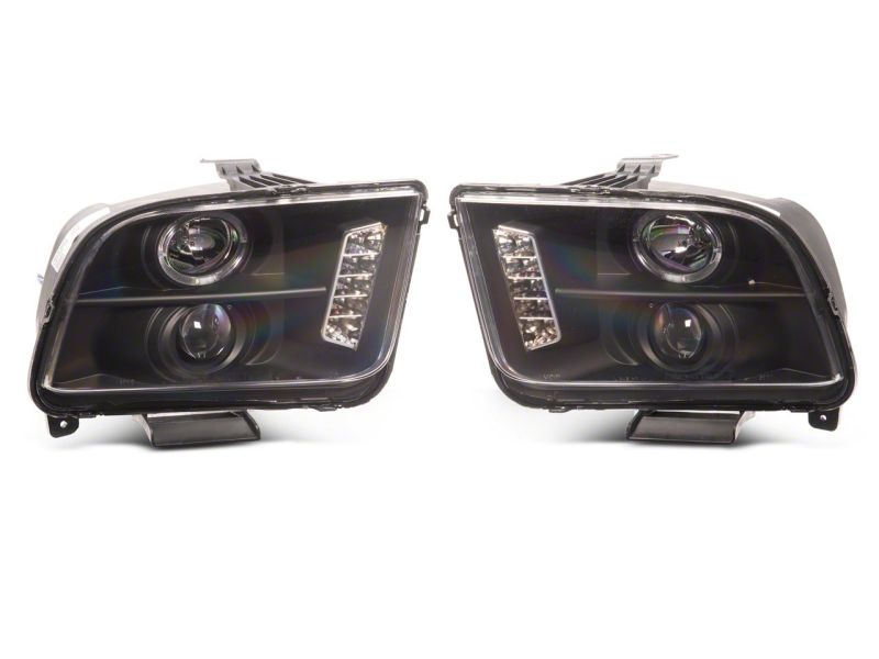 Raxiom 05-09 Ford Mustang Excluding GT500 LED Halo Projector Headlights- Blk Housing (Clear Lens) Raxiom 05-09 Ford Mustang Excluding GT500 LED Halo Projector Headlights- Blk Housing (Clear Lens)