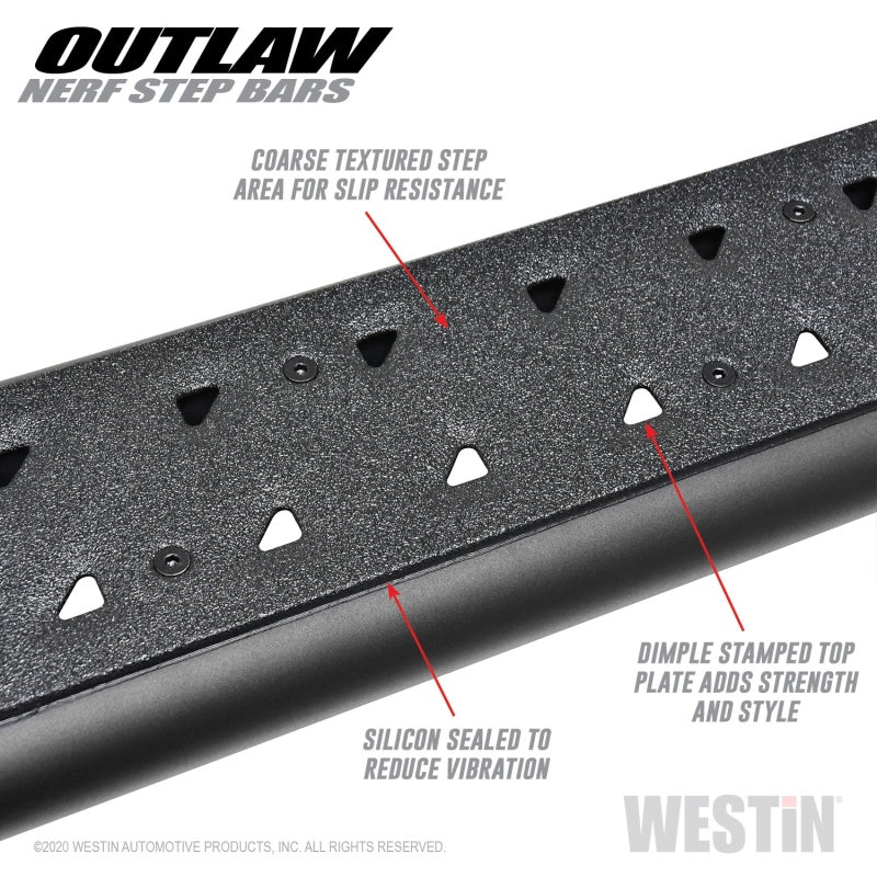 Westin 2020 Jeep Gladiator Outlaw Nerf Step Bars - Textured Black Westin 2020 Jeep Gladiator Outlaw Nerf Step Bars - Textured Black