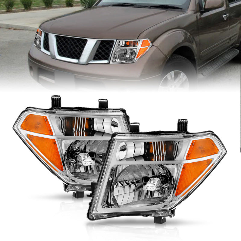 ANZO 2005-2008 Nissan Pathfinder Crystal Headlight Chrome Amber (OE Replacement) ANZO 2005-2008 Nissan Pathfinder Crystal Headlight Chrome Amber (OE Replacement)