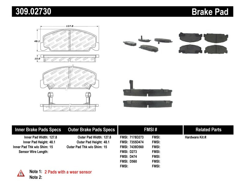 StopTech Performance 93-00 Honda Civic DX w/ Rr Drum Brakes Front Brake Pads StopTech Performance 93-00 Honda Civic DX w/ Rr Drum Brakes Front Brake Pads