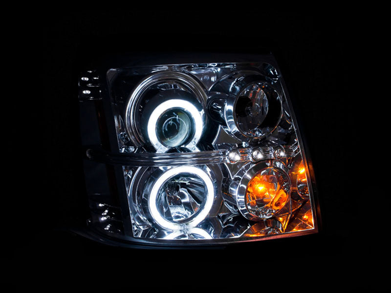 ANZO 2003-2006 Cadillac Escalade Projector Headlights w/ Halo Chrome (CCFL) (HID Compatible) ANZO 2003-2006 Cadillac Escalade Projector Headlights w/ Halo Chrome (CCFL) (HID Compatible)