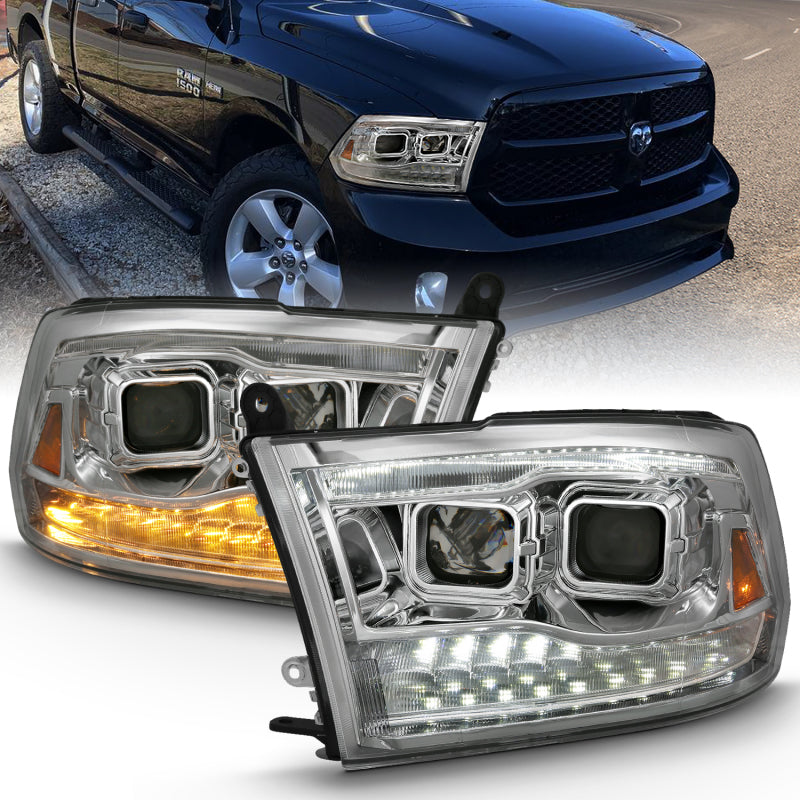 ANZO 2009-2018 Dodge Ram 1500 Projector H.L. Switchback Chrome Amber ANZO 2009-2018 Dodge Ram 1500 Projector H.L. Switchback Chrome Amber