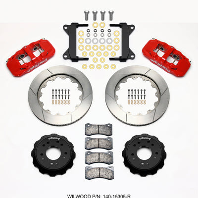 Wilwood AERO6 Front Hat Kit 14.00 Red 63-87 C10 w/ Wilwood Pro Spindles