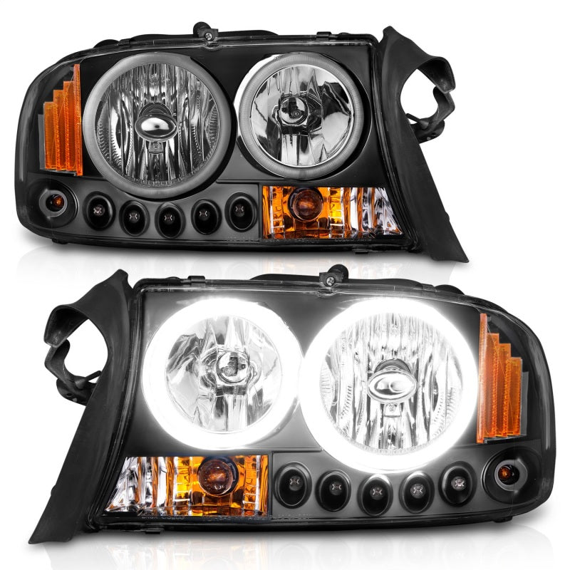 ANZO 1997-2004 Dodge Dakota Crystal Headlights Black 1pc ANZO 1997-2004 Dodge Dakota Crystal Headlights Black 1pc
