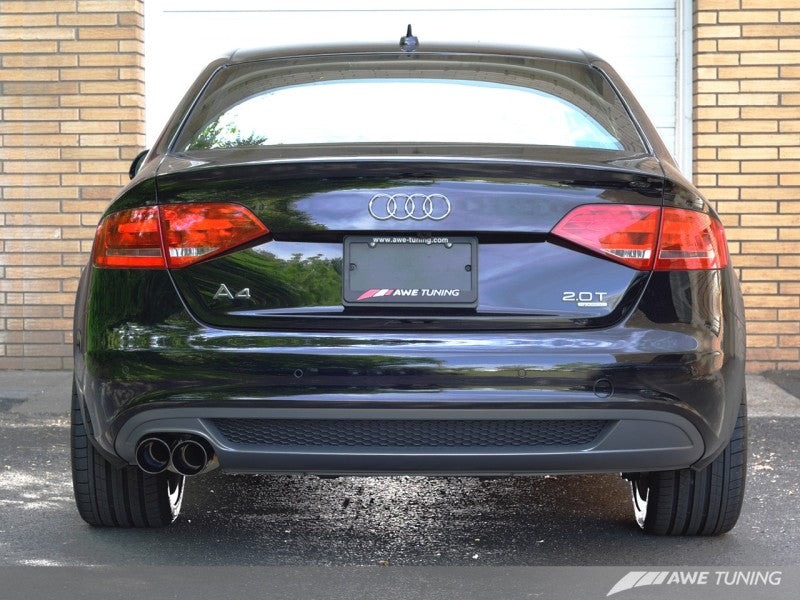 AWE Tuning Audi B8 A4 Touring Edition Exhaust - Single Side Diamond Black Tips AWE Tuning Audi B8 A4 Touring Edition Exhaust - Single Side Diamond Black Tips