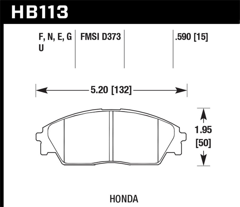 Hawk Honda/ Acura 88-91 Civic Wagon/90-91CRX Si/ 88-90 Prelude S HPS Street Front Brake Pads Hawk Honda/ Acura 88-91 Civic Wagon/90-91CRX Si/ 88-90 Prelude S HPS Street Front Brake Pads