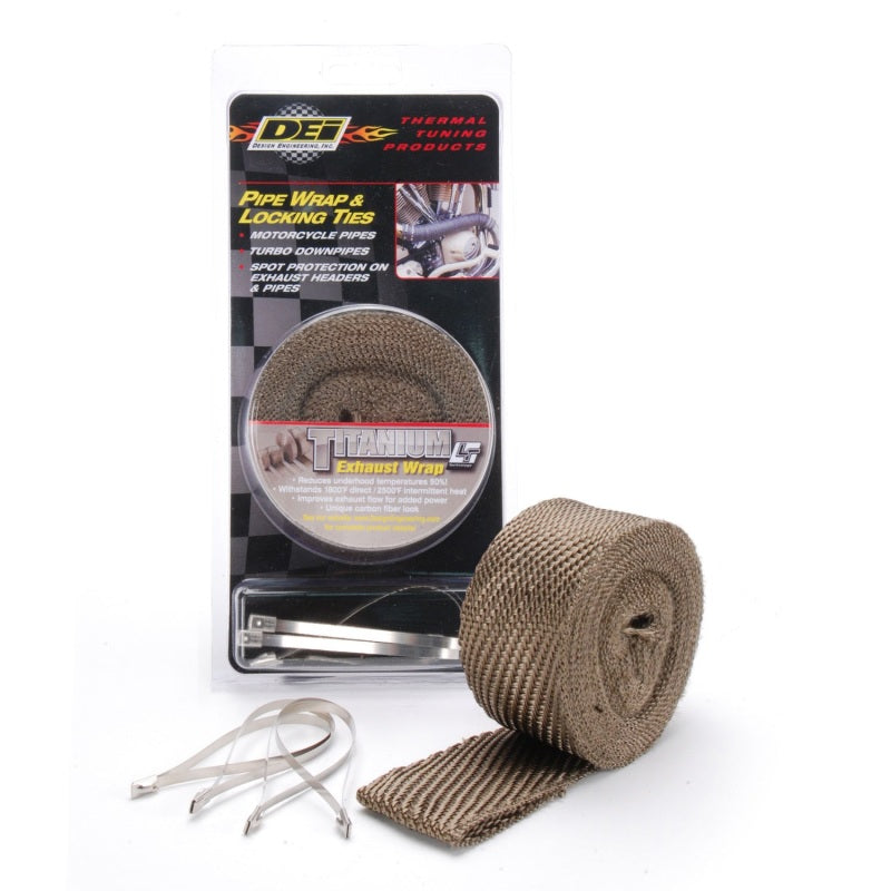 DEI Exhaust Wrap Kit - Pipe Wrap and Locking Tie - Titanium DEI Exhaust Wrap Kit - Pipe Wrap and Locking Tie - Titanium