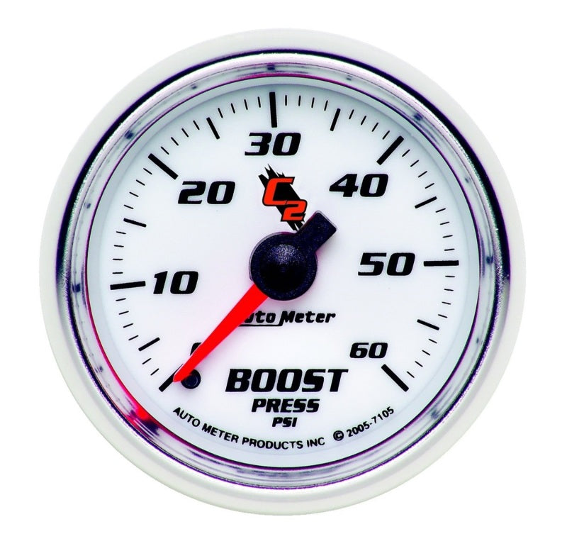Autometer C2 52mm 0-60 PSI Mechanical Boost Gauge Autometer C2 52mm 0-60 PSI Mechanical Boost Gauge