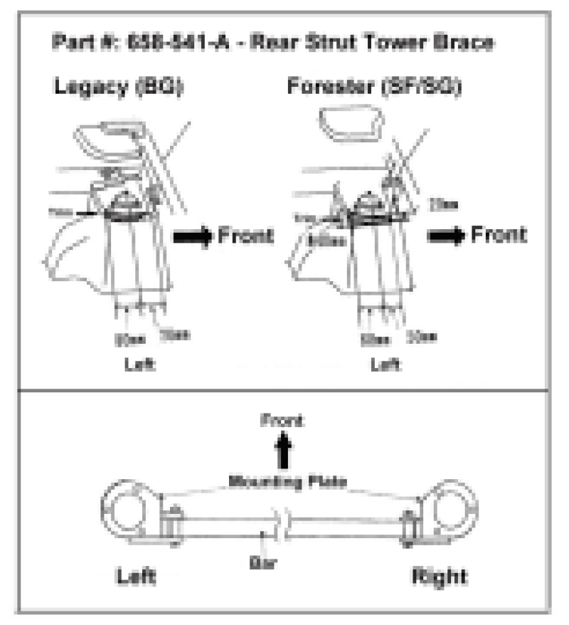 Cusco Strut Bar Type-AS Rear 20mm Round Subaru Forester SF/SG (Rear Panel Trimming Requried) Cusco Strut Bar Type-AS Rear 20mm Round Subaru Forester SF/SG (Rear Panel Trimming Requried)