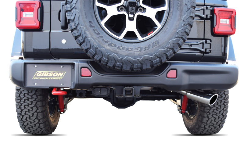 Gibson 18-22 Jeep Wrangler JL Sport 3.6L 2.5in Cat-Back Single Exhaust - Stainless Gibson 18-22 Jeep Wrangler JL Sport 3.6L 2.5in Cat-Back Single Exhaust - Stainless