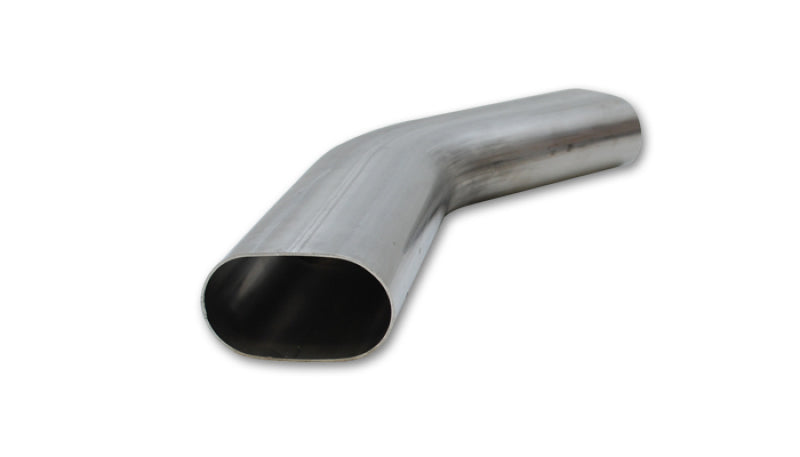 Vibrant 3in Oval (Nominal Size) T304 SS 45 deg Mandrel Bend 6in x 6in leg lengths Vibrant 3in Oval (Nominal Size) T304 SS 45 deg Mandrel Bend 6in x 6in leg lengths