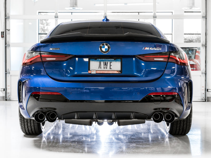 AWE Tuning 2019+ BMW M340i (G20) Track Edition Exhaust - Quad Diamond Black Tips AWE Tuning 2019+ BMW M340i (G20) Track Edition Exhaust - Quad Diamond Black Tips