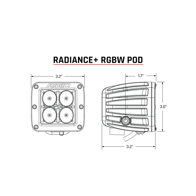 Rigid Industries Radiance+ Pod RGBW - Pair Rigid Industries Radiance+ Pod RGBW - Pair
