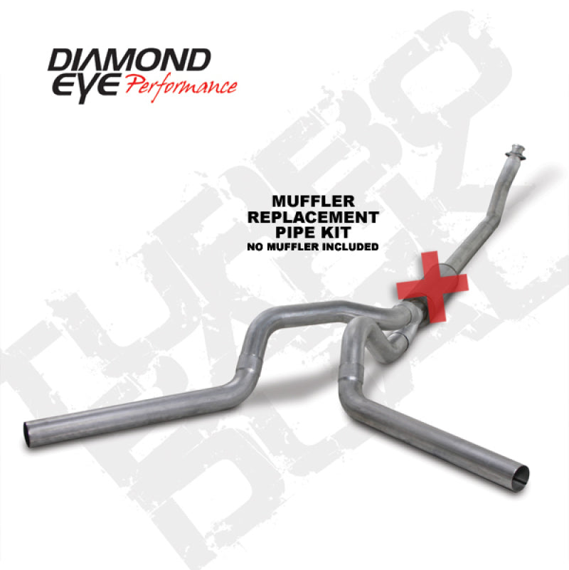 Diamond Eye KIT 4in TB MFLR RPLCMENT PIPE DUAL AL: 94-02 DODGE CUMMINS 5.9L Diamond Eye KIT 4in TB MFLR RPLCMENT PIPE DUAL AL: 94-02 DODGE CUMMINS 5.9L