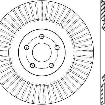 StopTech Sport Slotted 16-18 Ford Focus RS Front Right CRYO Rotor