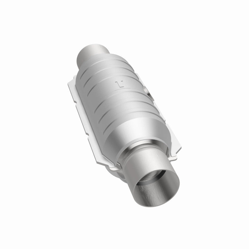 MagnaFlow Conv Univ 2.25in Inlet/Outlet Center/Center Round 11in Body L x 5.125in W x 15in Overall L MagnaFlow Conv Univ 2.25in Inlet/Outlet Center/Center Round 11in Body L x 5.125in W x 15in Overall L