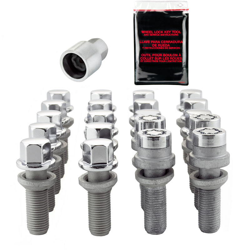 McGard 5 Lug Hex Install Kit w/Locks (Radius Seat Bolt) M14X1.5 / 17mm Hex / 35.4mm Shank L - Chrome McGard 5 Lug Hex Install Kit w/Locks (Radius Seat Bolt) M14X1.5 / 17mm Hex / 35.4mm Shank L - Chrome