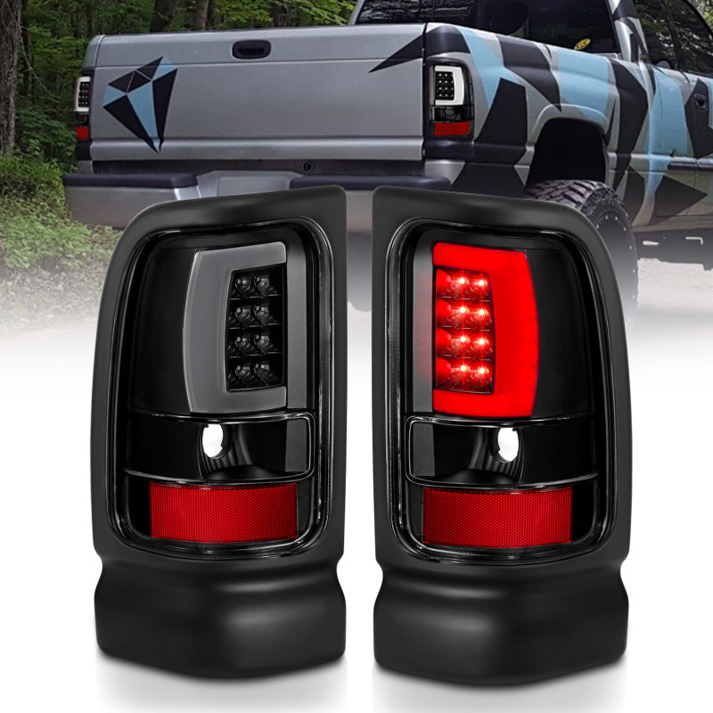 ANZO 1994-2001 Dodge Ram 1500 LED Taillights Plank Style Black w/Clear Lens ANZO 1994-2001 Dodge Ram 1500 LED Taillights Plank Style Black w/Clear Lens