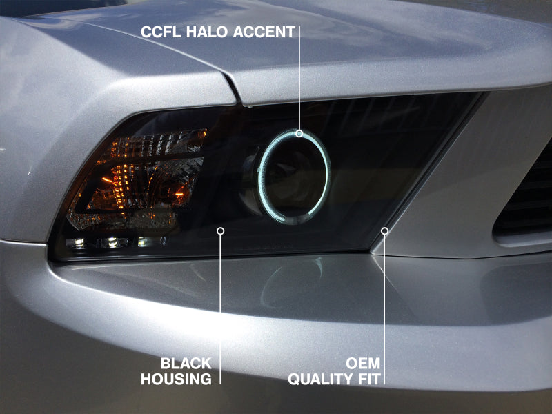 Raxiom 10-12 Ford Mustang w/ Headlights CCFL Halo Projector Headlights- Black Housing (Clear Lens) Raxiom 10-12 Ford Mustang w/ Headlights CCFL Halo Projector Headlights- Black Housing (Clear Lens)