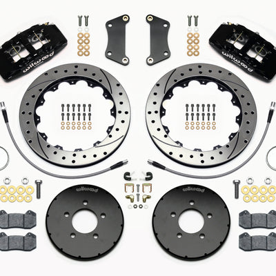 Wilwood Dynapro 6 Front Hat Kit 12.88in Drilled 2005-Up Mazda 3 w/ Lines