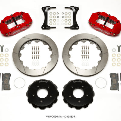Wilwood Narrow Superlite 4R Front Hat Kit 12.88in Red 2007-Up Jeep Wrangler