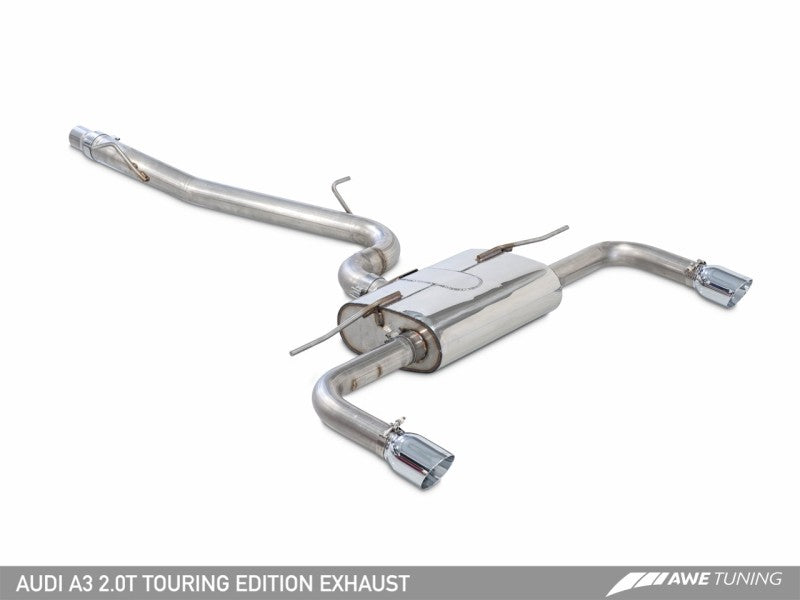 AWE Tuning Audi 8V A3 Touring Edition Exhaust - Dual Outlet Chrome Silver 90 mm Tips AWE Tuning Audi 8V A3 Touring Edition Exhaust - Dual Outlet Chrome Silver 90 mm Tips