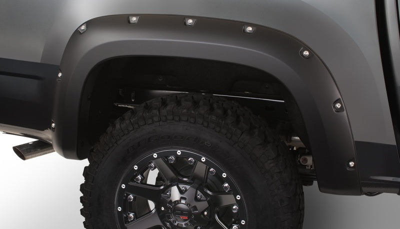 Bushwacker 15-18 GMC Canyon (Excl. ZR2) Fleetside Pocket Style Flares 2pc 74.0in Bed - Black Bushwacker 15-18 GMC Canyon (Excl. ZR2) Fleetside Pocket Style Flares 2pc 74.0in Bed - Black