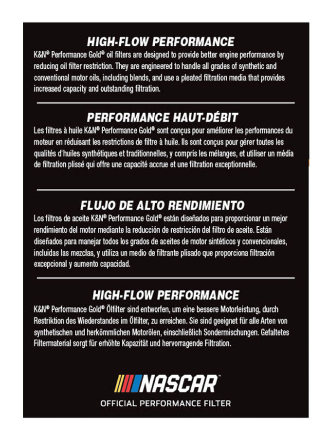 K&N Oil Filter OIL FILTER; AUTOMOTIVE K&N Oil Filter OIL FILTER; AUTOMOTIVE