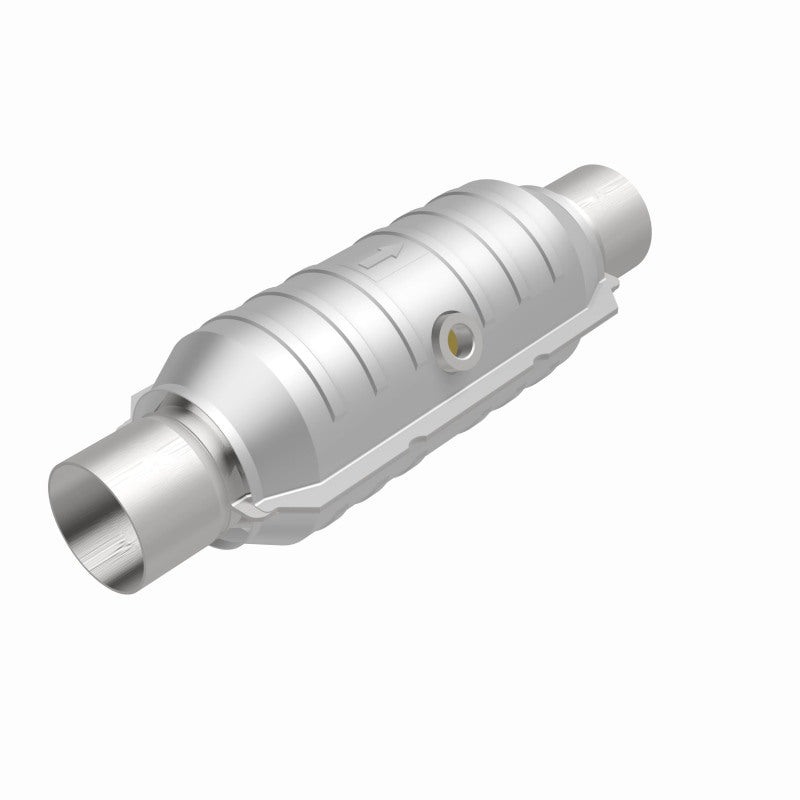 MagnaFlow Conv Univ 2in Inlet/Outlet Center/Center Round 11in Body L x 5.125in W x 15in Overall L MagnaFlow Conv Univ 2in Inlet/Outlet Center/Center Round 11in Body L x 5.125in W x 15in Overall L