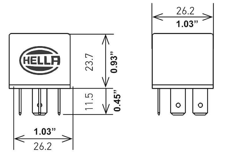 Hella Relay Mini Iso 4 Pole 12V Spst Hella Relay Mini Iso 4 Pole 12V Spst